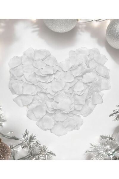 Happyland Beyaz Yapay Gül Yaprakları 88’li Kumaş Gül Yaprakları Evlilik Tekli...