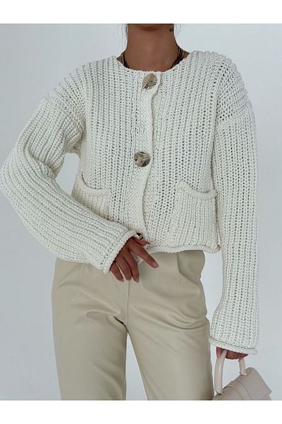 Ekim Store Buttoned Crop Knitwear Cardigan