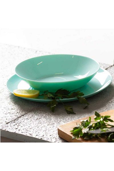 Luminarc Serving Plate for 6 People Diwali Turquoise 25 cm