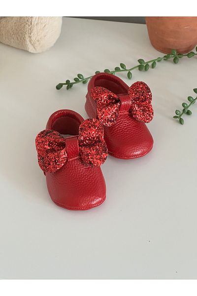 Li Puna Red Podi Leather Baby Loafers