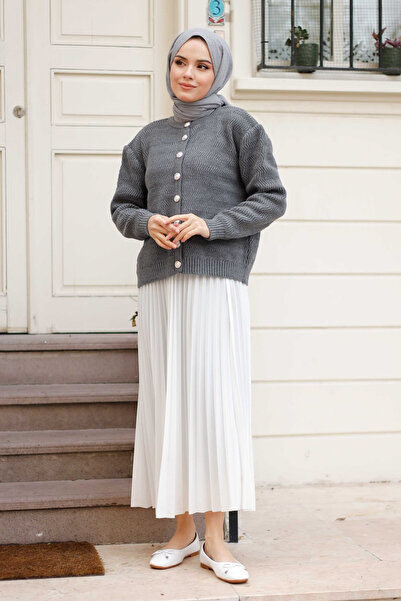 Pamuk Butik Γυναικεία Ζακέτα Πλεκτή με λαιμόκοψη