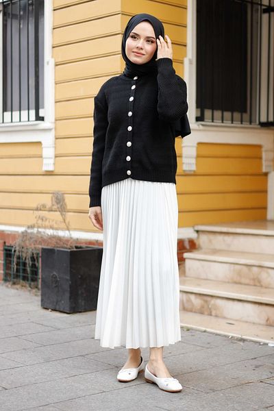 Pamuk Butik Γυναικεία Ζακέτα Πλεκτή με λαιμόκοψη