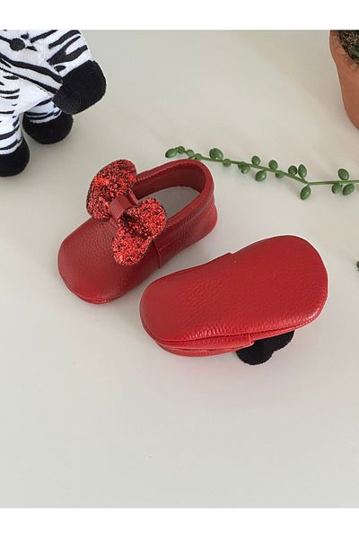 Li Puna Red Podi Leather Baby Loafers