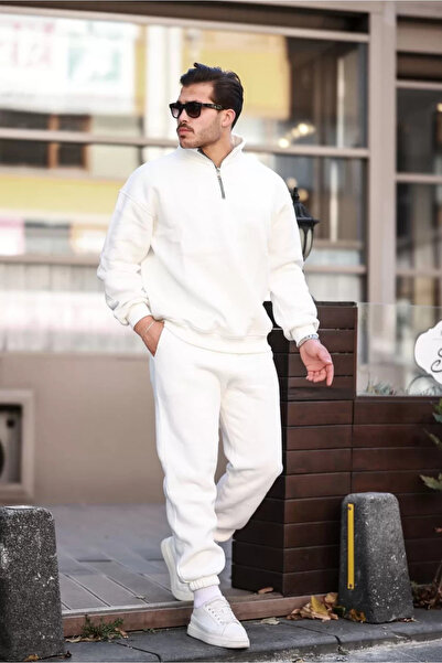 MODA بدلة رياضية بثلاثة خيوط نصف سحاب