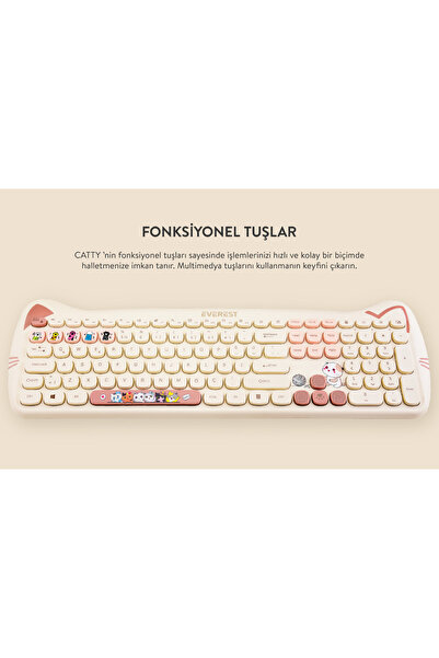 Everest Wireless/ Kablosuz Bağlantılı Ultra Sessiz Özel Tasarımlı Q Klavye Mouse Mouse Pad Set