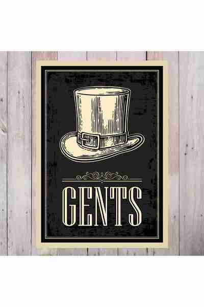 zafrakreklam Wc Gents Sign Polycarbonate Sheet 20X30Cm
