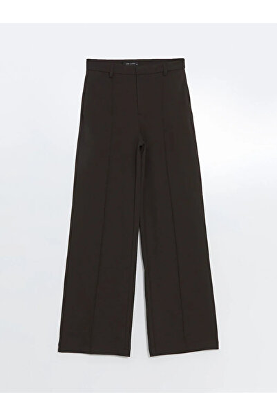 LC Waikiki LCW Vision Kahverengi Standart Fit Düz Geniş Paça Kadın Pantolon