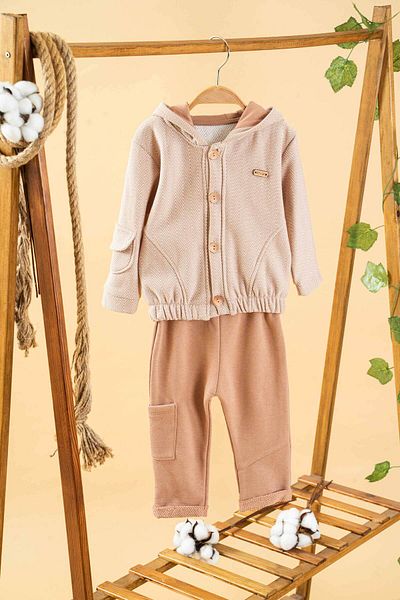 bombe Baby Kids Tile Cotton 2-Piece Set I'M the First Trend Fashion Top and Bottom Set