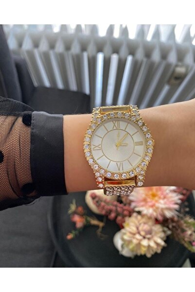 ÇENÇEN Kadın Gold Çelik . Taşlı Analog Klasik Fantazi Kol Saati