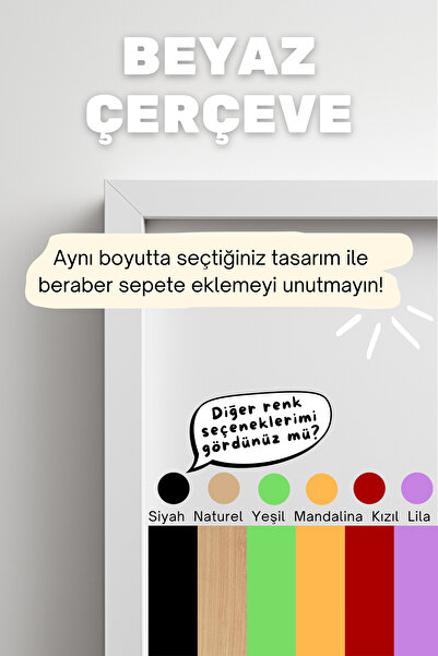 illustroworks Beyaz Çerçeve - Ahşap, Parlak Pvc