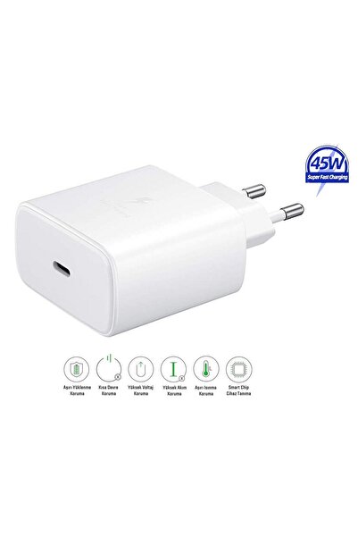 HANPORIUM Samsung Galaxy A56 Uyumlu 45W Type-C Super Hızlı Şarj Adaptörü - İthalatçı Garantili