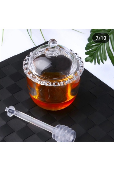 The Mia Cam0347 Glass Honey Jar 13 cm