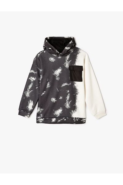 Koton White Boy's Oversized Hoodie