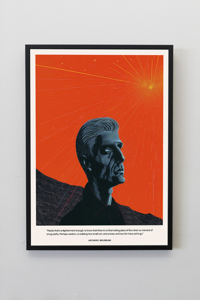 illustroworks Anthony Bourdain - Çerçevesiz Özgün Tasarım Tablo Poster Duvar ...