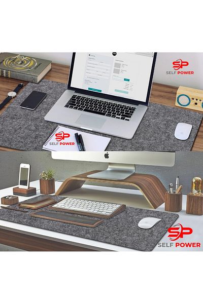Self Power Anthracite 30X80 cm Stylish Looking Mouse Pad - Desktop Organizer