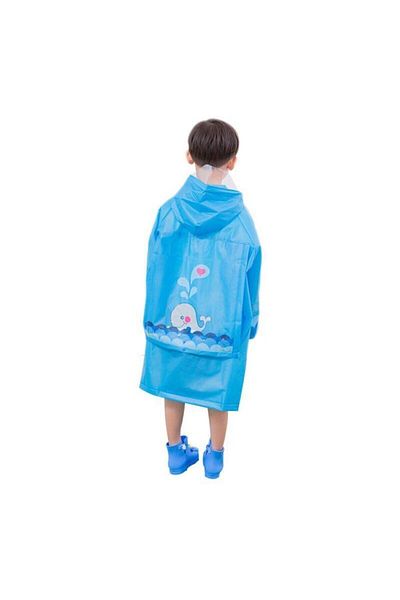 Sea Home 7-8 Years Old Blue Windbreaker Hooded Children's Raincoat - Size L