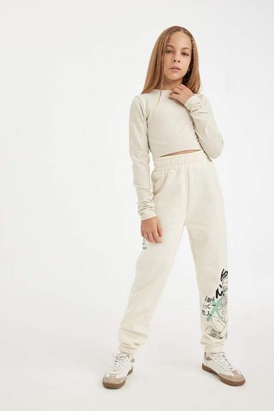 DeFacto Κοριτσίστικο εμπριμέ Jogger Sweatpants - Ελαστικό πόδι μέσης D3207A824WN