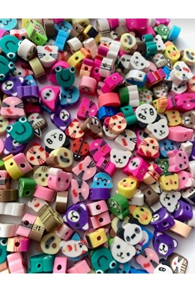 Genel Markalar Karışık Hayvan Figürlü Fimo Boncuk Polimer Kil 10 mm 20 Adet T...
