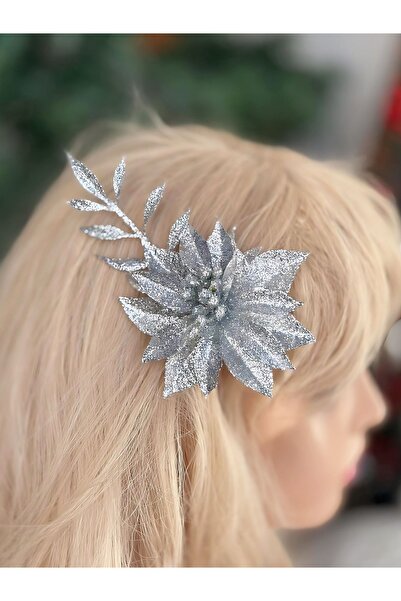 QUEEN AKSESUAR Design de lux - Logodnă de mireasă cu flori mari cu sclipici ș...