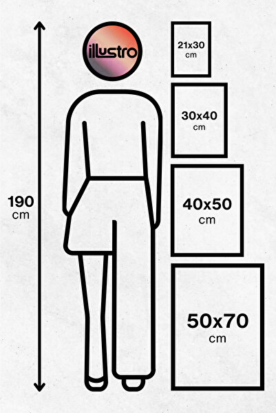 illustroworks Sarı (Mandalina) Çerçeve - Ahşap, El Yapımı, Korumalı Kalın PVC