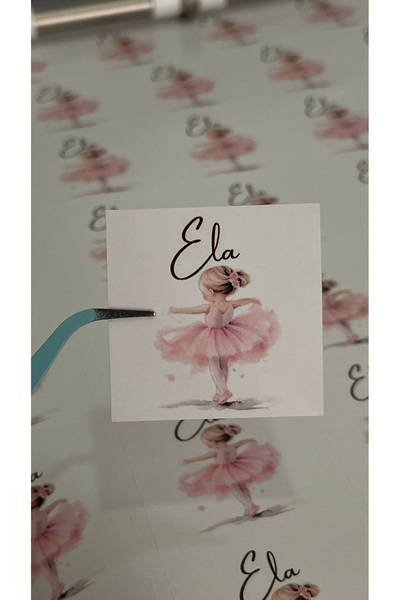 arl etiket tasarım dijital baskı merkezi Etichetă de ciocolată cu fetiță balerină 3,5 cm 88 buc - ARL