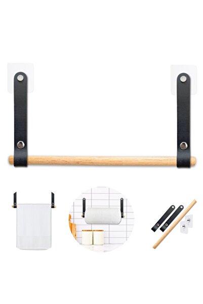 YeferStore Genuine Leather Paper Towel Holder for Kitchen & Bathroom, Adhesiv...