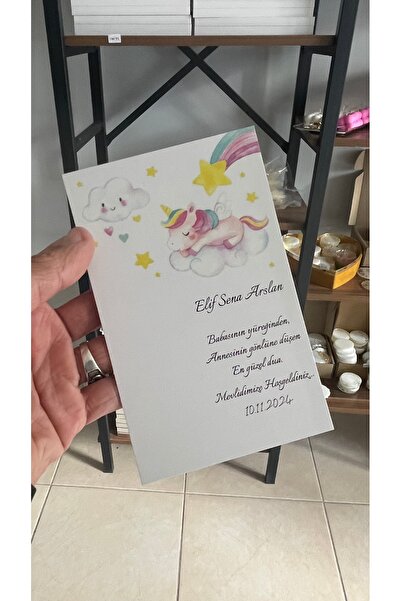 arl etiket tasarım dijital baskı merkezi Mevlüt Hatırası Kartı 9,5x15 cm 49 Adet