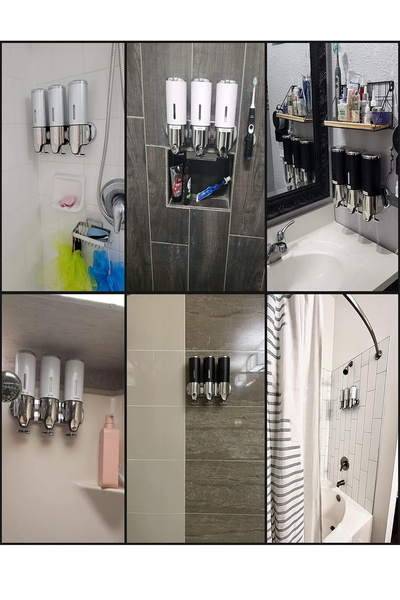 Xinda Paslanmaz Çelik 3x 500 ML Sabun, Duş Jeli, Şampuan Kullanımına Uygun SS304 Kalite