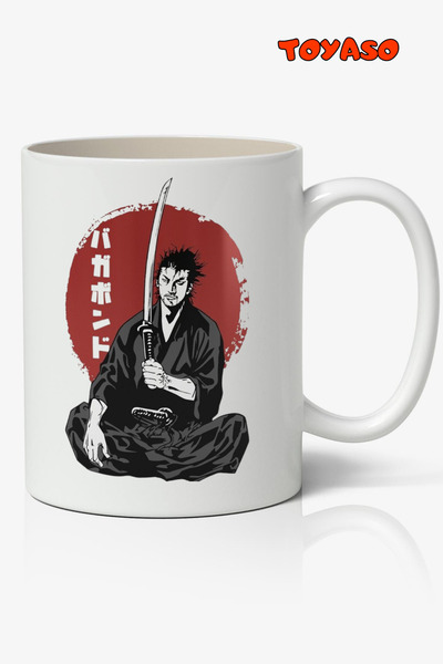 Toyaso كوب أبيض بتصميم الرسوم المتحركة Vagabond Miyamoto Musashi هدية لصديق ا...