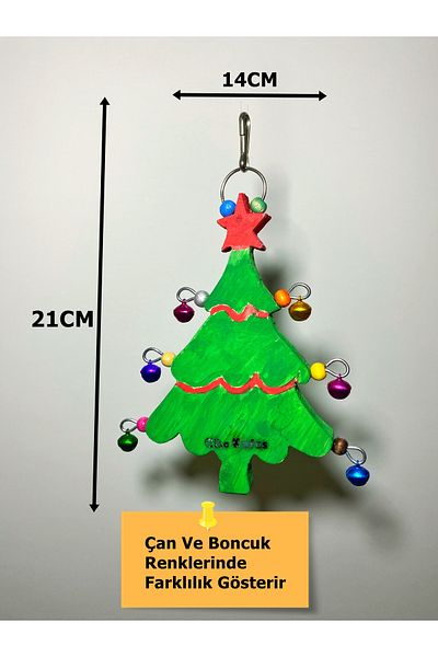 Ciko Kafes Christmas Tree Figured Plenty of Bells Bird Toy