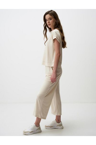 Jimmy Key Beige Wide Leg Comfortable Jogger Pants