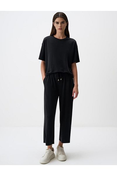 Jimmy Key Black Wide Leg Comfortable Jogger Pants