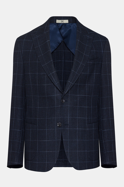 Edwards Erkek Lacivert Yün Keten Karışımlı Casual Ceket