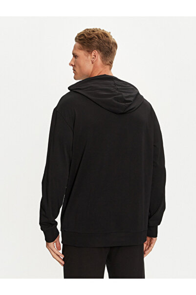 HUGO Men's Black Sweatshirt - Long Sleeve, Hood, Regular Fit 50525244 -001