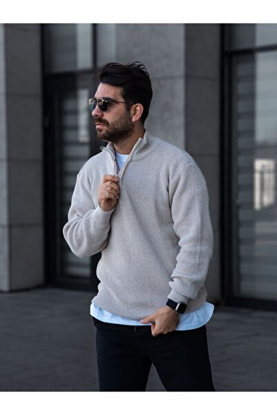 SR MEN'S TRIKO HALF ZIPPERED SWEATER