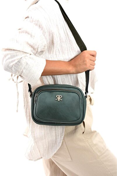 ImPolo Geantă de umăr și crossbody pentru femei Satya PetrolGreenRivın Dimensiune 17x22