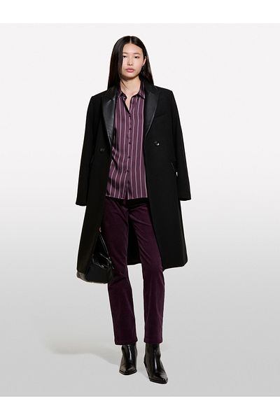 Sisley Women's Purple Cotton Blended Five Pockets Regular Fit Trousers