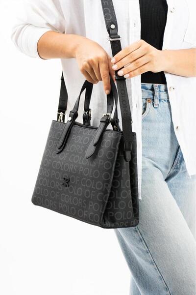 ImPolo حقيبة كتف نسائية بطباعة التوت الأسود مقاس 22x27