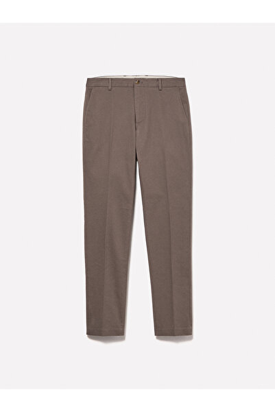 Sisley Ανδρικό παντελόνι Chino από βαμβακερό καφέ μείγμα με λεπτή εφαρμογή