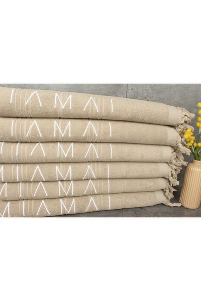 Kayra Export منشفة مقاس 90 × 180 سم، منشفة شاطئ خفيفة الوزن مطرزة من جانب واحد