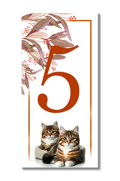 MODA CERO Cute Cat Ceramic Door Number: 5
