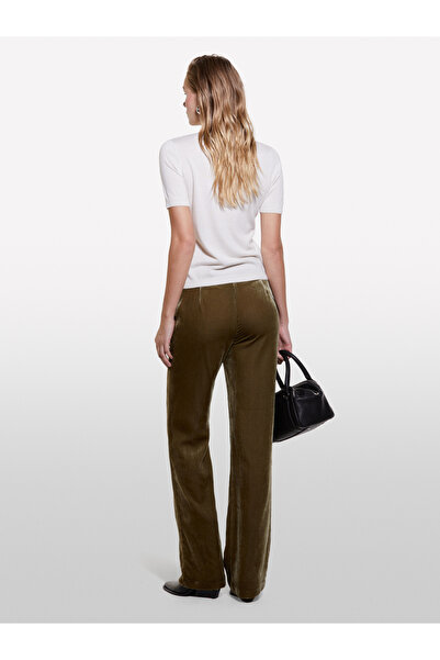 Sisley Women's Beige Wool Blended Half Sleeve Turtleneck Sweater