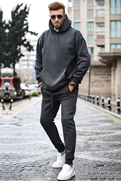 BayBayan Set de trening supradimensionat, gros, cu 3 fire, pentru bărbați