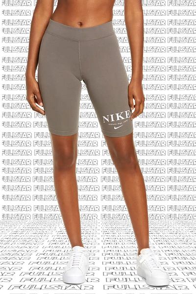 Nike Women's Mid Rise Bike Shorts Mink Brown Biker Shorts Tights