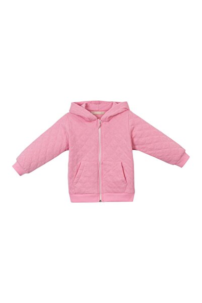 Lolons سترة مبطنة للأطفال بغطاء رأس باللون الوردي