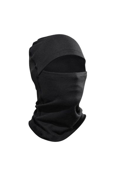 AXE SPORTSWEAR Winter Black Thin Windproof Thermal Snow Mask and Hat - Set of 2