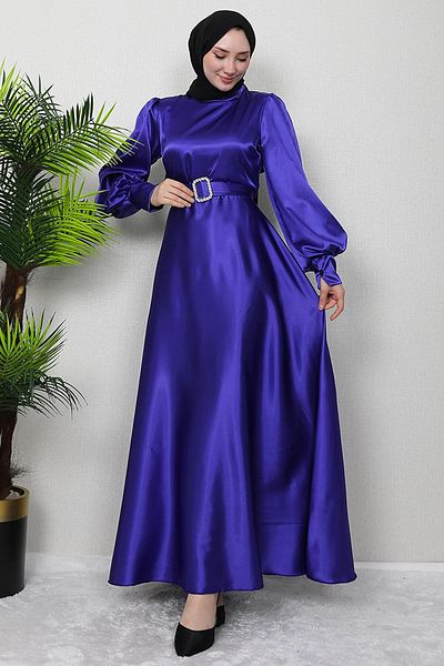 GİZ AGİYİM Μωβ Φόρεμα Hijab - Enise