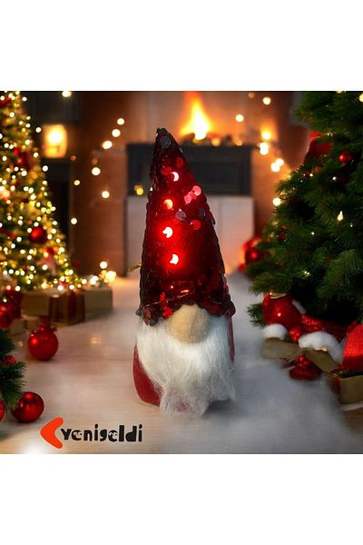 Yenigeldi 2 bucăți Gnome Whitebeard Gnome de Anul Nou - Design pentru copac și mașină T81
