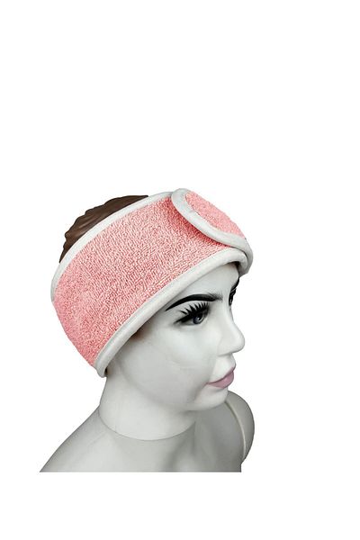 Ellaline Πετσέτα Bandana Athlete Headband Μακιγιάζ Μαλλιών Περιποίηση δέρματος Spa Gym Fitness 100% βαμβακερό ροζ