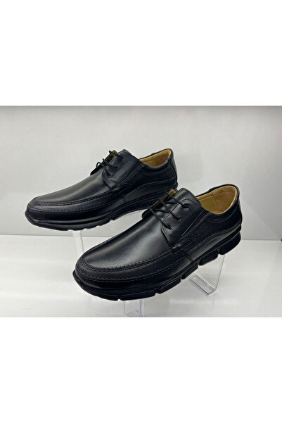 Tardelli 4373 Siyah Deri Ortopedik Taban Erkek Ayakkabı